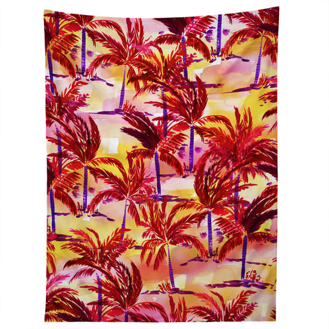 Amy Sia Palm Tree Sunset Tapestry