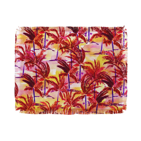 Amy Sia Palm Tree Sunset Throw Blanket