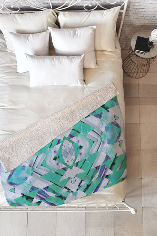 Amy Sia Paros Green Fleece Throw Blanket