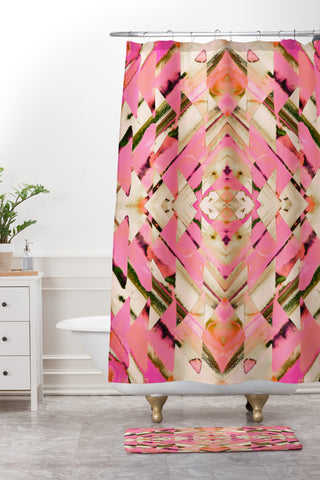 Amy Sia Paros Pink Shower Curtain And Mat