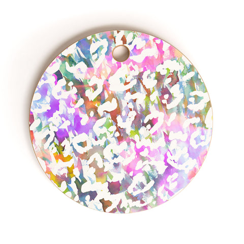 Amy Sia Pastel Leopard Cutting Board Round