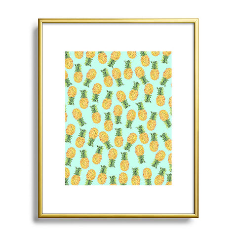 Amy Sia Pineapple Fruit Metal Framed Art Print
