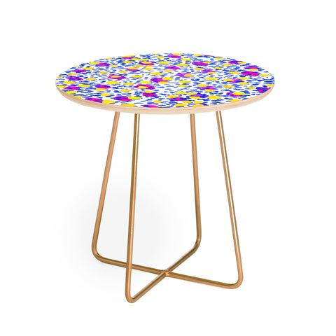 Amy Sia Polka Dot Blue Round Side Table