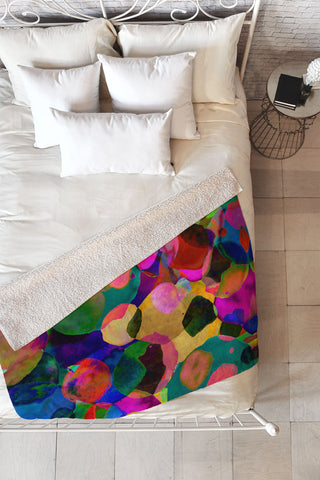 Amy Sia Rainbow Spot Fleece Throw Blanket