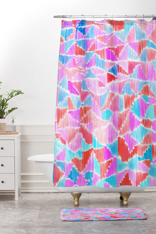 Amy Sia Scribbles Shower Curtain And Mat