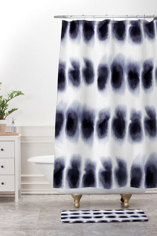 Amy Sia Smudge Black Shower Curtain And Mat