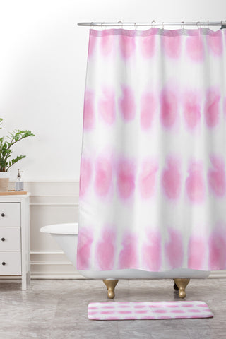 Amy Sia Smudge Pink Shower Curtain And Mat