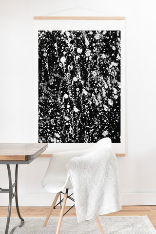 Amy Sia Splatter Black and White Art Print And Hanger