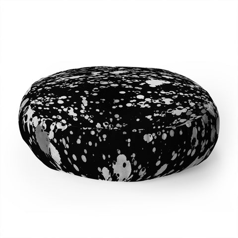 Amy Sia Splatter Black and White Floor Pillow Round