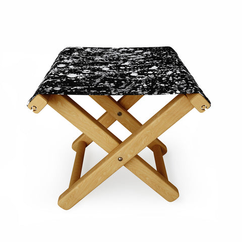 Amy Sia Splatter Black and White Folding Stool