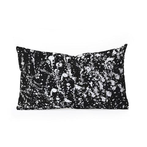 Amy Sia Splatter Black and White Oblong Throw Pillow