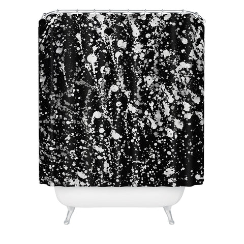 Amy Sia Splatter Black and White Shower Curtain