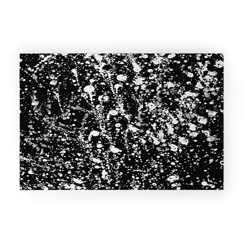 Amy Sia Splatter Black and White Welcome Mat