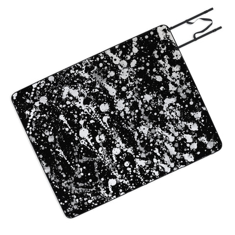 Amy Sia Splatter Black and White Picnic Blanket