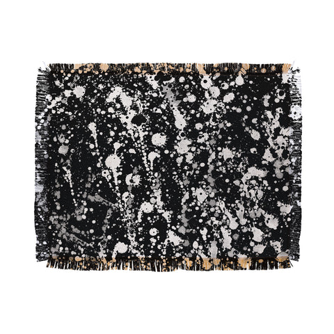 Amy Sia Splatter Black and White Throw Blanket