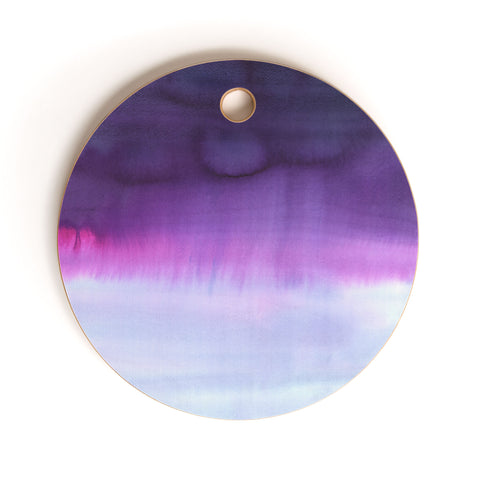 Amy Sia Squall Purple Cutting Board Round