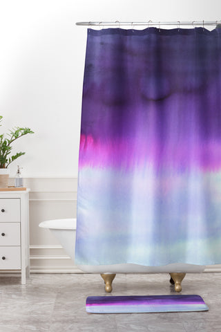 Amy Sia Squall Purple Shower Curtain And Mat