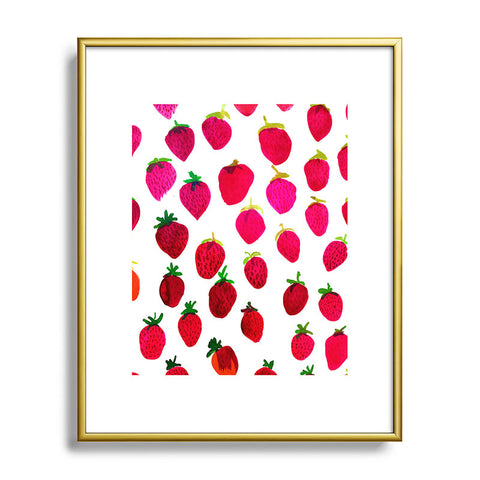 Amy Sia Strawberry Fruit Metal Framed Art Print