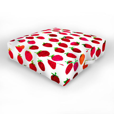 Amy Sia Strawberry Fruit Outdoor Floor Cushion