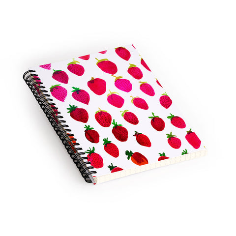 Amy Sia Strawberry Fruit Spiral Notebook