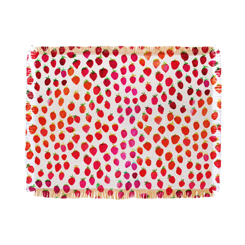 Amy Sia Strawberry Fruit Throw Blanket