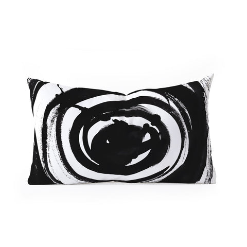 Amy Sia Swirl Black Oblong Throw Pillow
