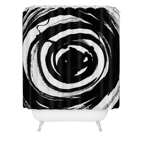 Amy Sia Swirl Black Shower Curtain