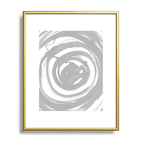 Amy Sia Swirl Pale Gray Metal Framed Art Print