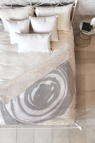 Amy Sia Swirl Pale Gray Fleece Throw Blanket