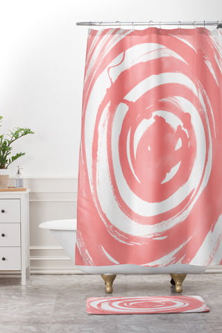 Amy Sia Swirl Rose Shower Curtain And Mat