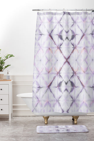 Amy Sia Tangier Purple Shower Curtain And Mat