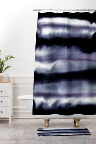 Amy Sia Tempest Monochrome Shower Curtain And Mat