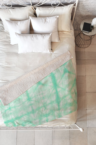 Amy Sia Tie Dye 2 Mint Fleece Throw Blanket