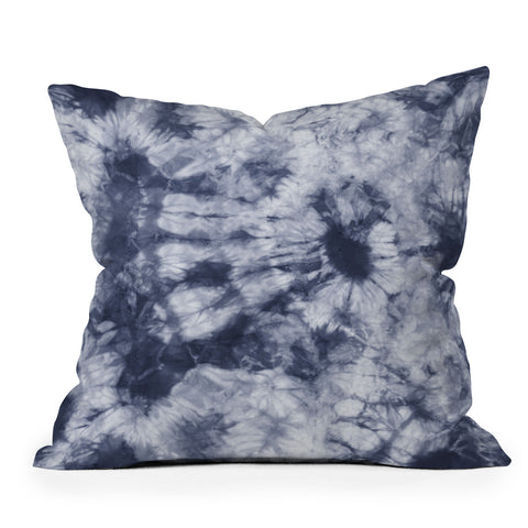 Amy Sia Tie Dye 3 Navy Throw Pillow