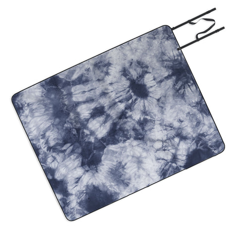 Amy Sia Tie Dye 3 Navy Picnic Blanket