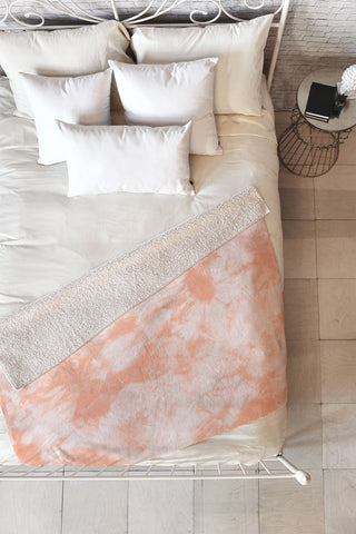 Amy Sia Tie Dye 3 Peach Fleece Throw Blanket