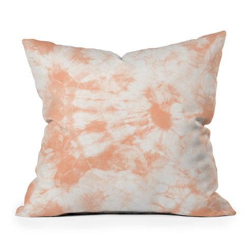 Amy Sia Tie Dye 3 Peach Throw Pillow