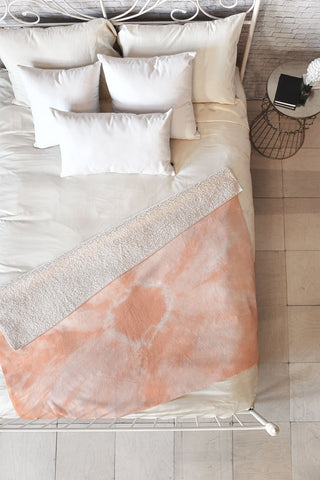 Amy Sia Tie Dye Peach Fleece Throw Blanket