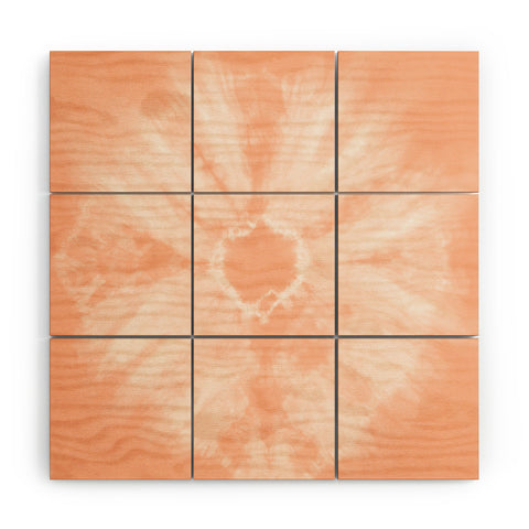 Amy Sia Tie Dye Peach Wood Wall Mural
