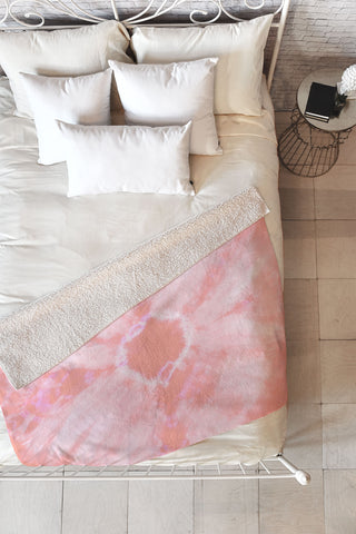 Amy Sia Tie Dye Pink Fleece Throw Blanket