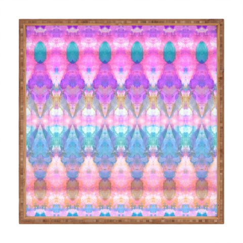 Amy Sia Tribal Diamonds Pastel Pink Square Tray