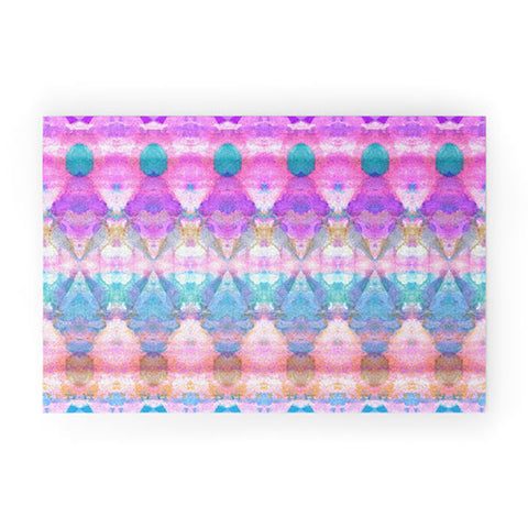 Amy Sia Tribal Diamonds Pastel Pink Welcome Mat