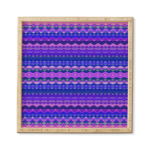 Amy Sia Tribal Diamonds Two Blue Framed Wall Art
