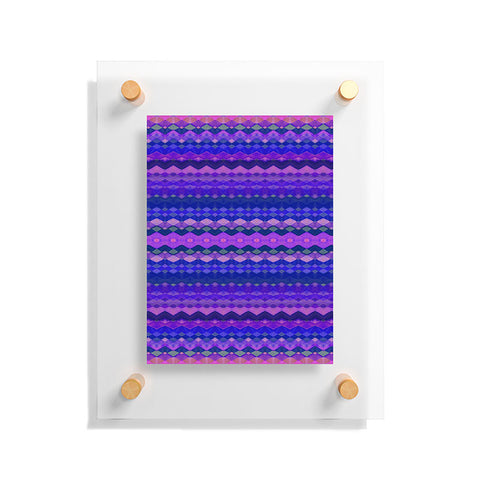 Amy Sia Tribal Diamonds Two Blue Floating Acrylic Print