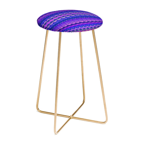 Amy Sia Tribal Diamonds Two Blue Counter Stool