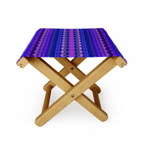 Amy Sia Tribal Diamonds Two Blue Folding Stool