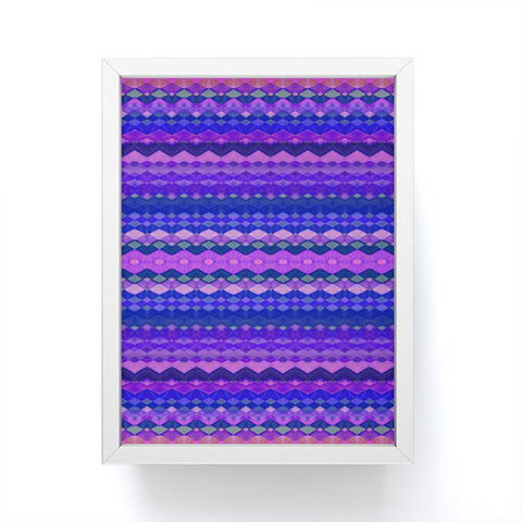 Amy Sia Tribal Diamonds Two Blue Framed Mini Art Print