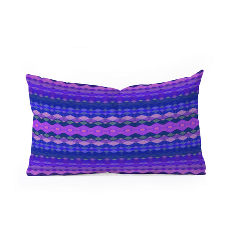 Amy Sia Tribal Diamonds Two Blue Oblong Throw Pillow