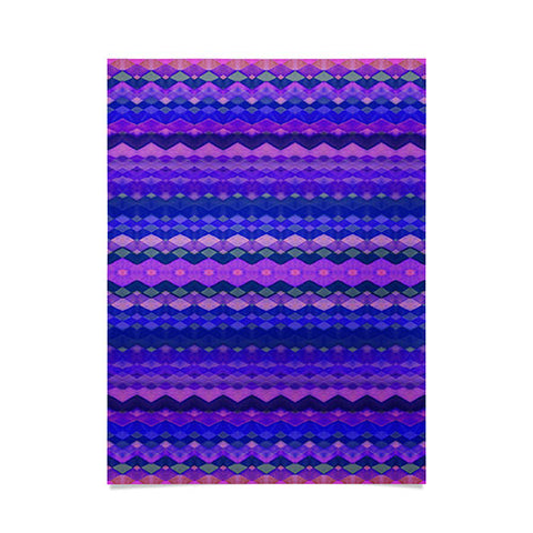 Amy Sia Tribal Diamonds Two Blue Poster