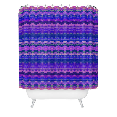 Amy Sia Tribal Diamonds Two Blue Shower Curtain